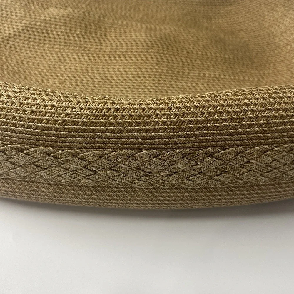 Eric Javits New York Tan Woven Zipper Top Bronze Link‎ Boho Bag Vintage